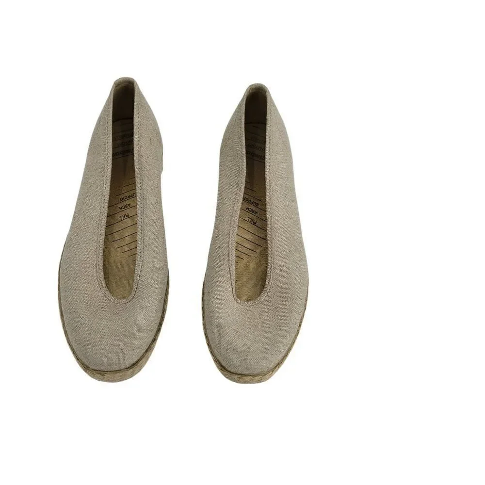 Liz Claiborne Vintage Samba Comfort‎ Espadrille Flats Arch Support Tan Sz 7